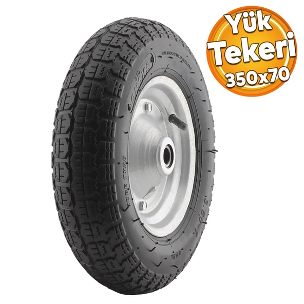 Cobra El Arabası Yük Taşıma Tekeri Bilyeli Rulmanlı Havalı Dubleks 350x70 mm Çelik Jant Tekerlek ürün görseli 1