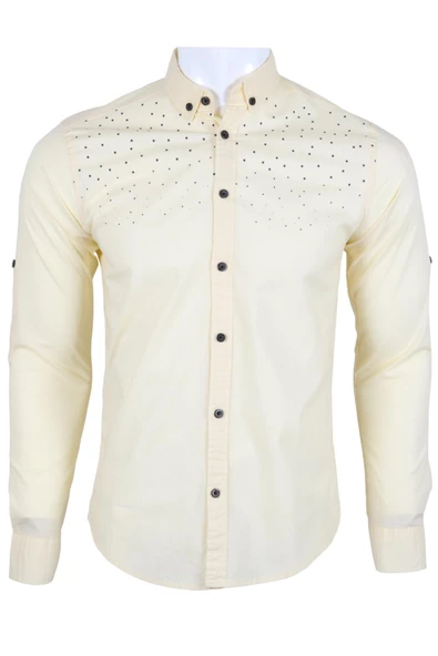 Erkek Gömlek Slim Fit RAR00455 Sarı ürün görseli 1