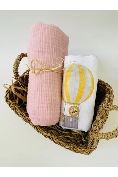 2 Adet 4 Katlı Ve 2 Katlı Çok Amaçlı Müslin Bezi Örtü Battaniye P6694S13246 ürün görseli 1