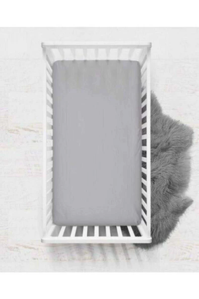2 Adet Gri Pamuklu Lastikli Çarsaf 70x140 ürün görseli 1