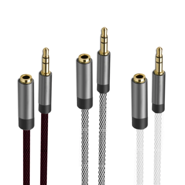 Tiger AUX Kablo 3.5mm Male to 3.5mm Female 1mt TAX-201 ürün görseli 1