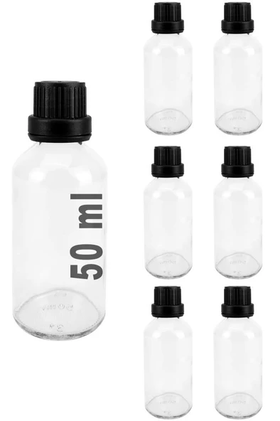Digithome 6’lı 50 ml Siyah Kilit Kapaklı Cam Zencefil Shot Şişesi Söz Nişan Hediyelik Kolonya Şişesi C1-1-149 ürün görseli 1