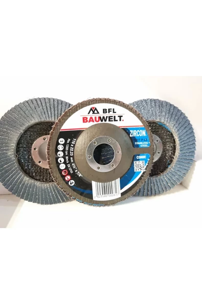 BAUWELT ÇAP115 Z060 FLAP DİSK ZIMPARA İNOX 5 Lİ PAKET ürün görseli 1
