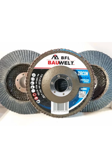 BAUWELT ÇAP115 Z040 FLAP DİSK ZIMPARA İNOX 5Lİ PAKET ürün görseli 1
