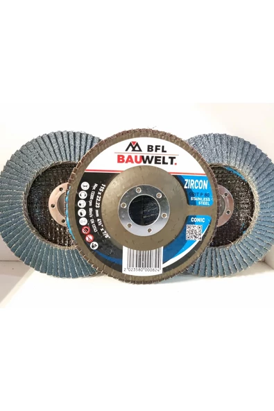 BAUWELT ÇAP115 Z080 FLAP DİSK ZIMPARA İNOX 5Lİ PAKET ürün görseli 1