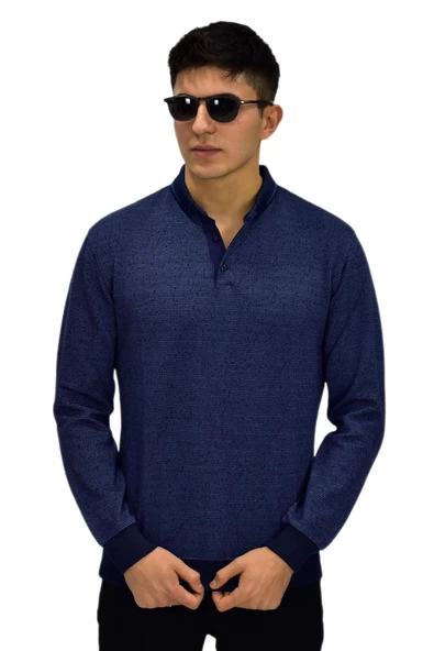 Erkek Polo Yaka Sweatshirt R2254 BGL-ST03197 ürün görseli 1