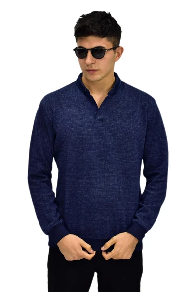 Erkek Polo Yaka Sweatshirt R2253 BGL-ST03200 ürün görseli 1
