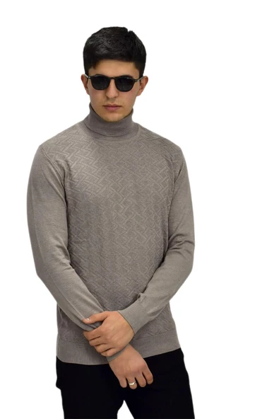 Erkek Spor Balıkçı Yaka Kazak R22507 BGL-ST03177 ürün görseli 1