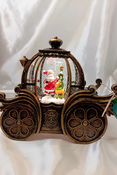 Yılbaşı Noel Fayton Tasarımlı Kar Küresi Noel Baba Karakter Işık kahve Yeni Yıl ürün görseli 1