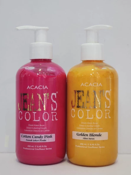 Jean's Color Pamuk Şekeri Pembe-Altın Sarısı 250ml 2li Set ürün görseli 1