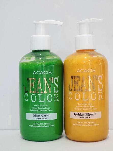 Jeans Color Mint Yeşili- Altın Sarısı 250 ml 2li Set ürün görseli 1