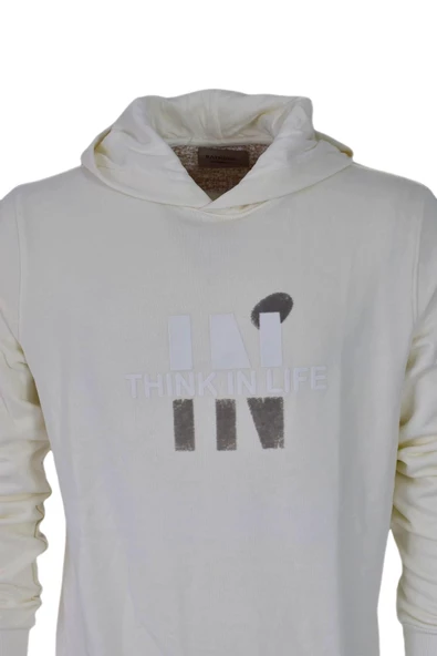 Erkek Kapüşonlu Baskılı Basic Sweatshirt R2222 BGL-ST03194 - Resim 7