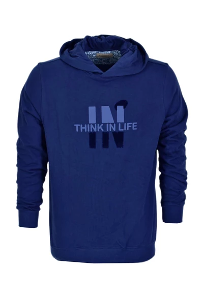 Erkek Kapüşonlu Baskılı Basic Sweatshirt R2222 BGL-ST03194 ürün görseli 1