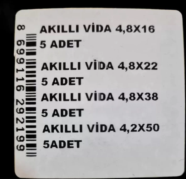 MULTİPACK MATKAP UÇLU VİDA SETİ (AKILLI VİDA) - Resim 2