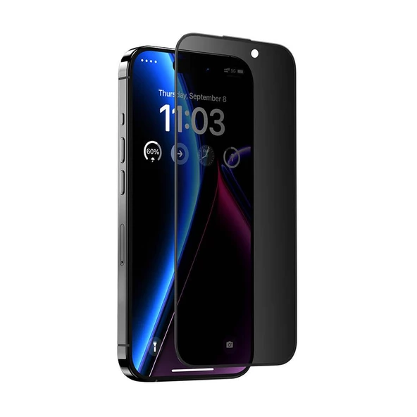 Vendas iPhone 15 Plus Uyumlu Anti-Dust Warrior 9D Full Cover Privacy Gizleyen Temperli Cam Ekran Koruyucu ürün görseli 1