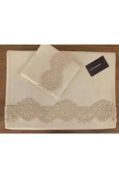 Sahra Çift Kişilik Nevresim Takımı Krem Cappuccino ürün görseli 1