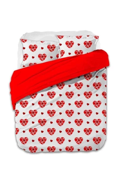 Süper Ranforce Heart Çift Kişilik Nevresim Takımı ürün görseli 1