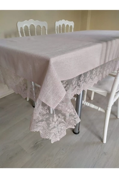 Fransız Dantelli Linen Mira Masa Örtüsü ürün görseli 1