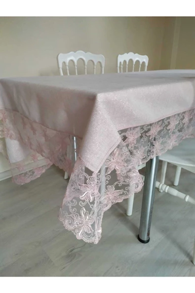 Fransız Dantelli Linen Anka Masa Örtüsü ürün görseli 1