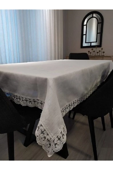 Krem Jotem Linen Keten Masa Örtüsü 160&220 ürün görseli 1