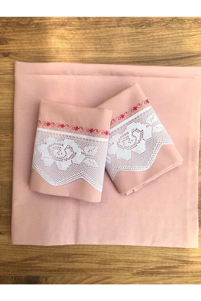 Rose Dantelli Pikolu Çift Kişilik Çarşaf Takımı ürün görseli 1