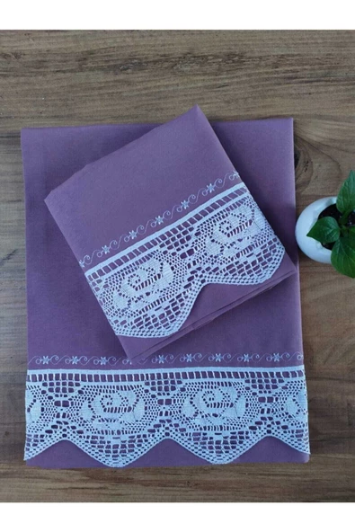 Pikolu Dantelli Elma Suyu Çeyizlik Yastık Kılıfı 50x70 cm ürün görseli 1