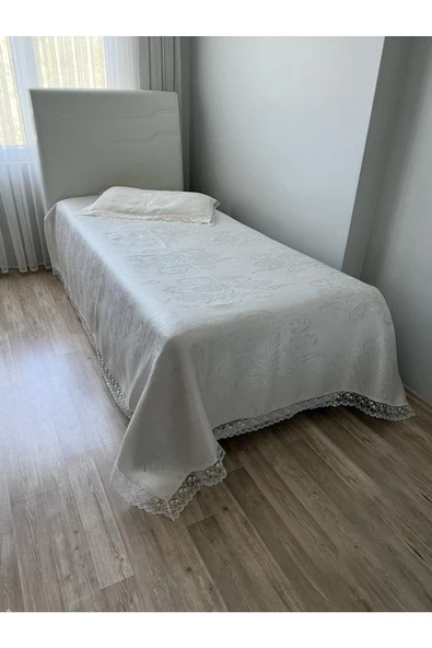 Annooww 2 Parça Tek Kişilik Brokar yatak Örtüsü ürün görseli 1