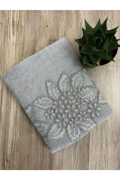 Çinar Kadife Gri El Ve Yüz Havlusu 50/90cm ürün görseli 1