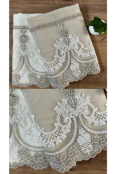 Çeyizlik Sevdam Kadife 2'li Havlu Seti 50/90cm ürün görseli 1