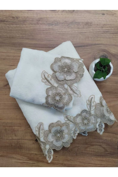 3d Fransız Dantelli Havlu Seti 30&50 Ve50&90 ürün görseli 1