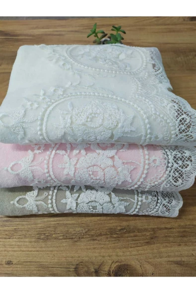 Gülüm 3'lü Kadife Havlu Takımı 50&90 ürün görseli 1