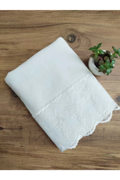Krem Pıtırcık Kadife Havlu 50&90 ürün görseli 1