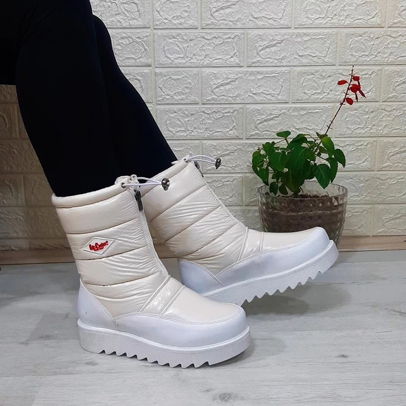 Lee Cooper 31190 Beyaz Kaymaz İçi Kürklü Önden Fermuarlı Kar Botu ürün görseli 1
