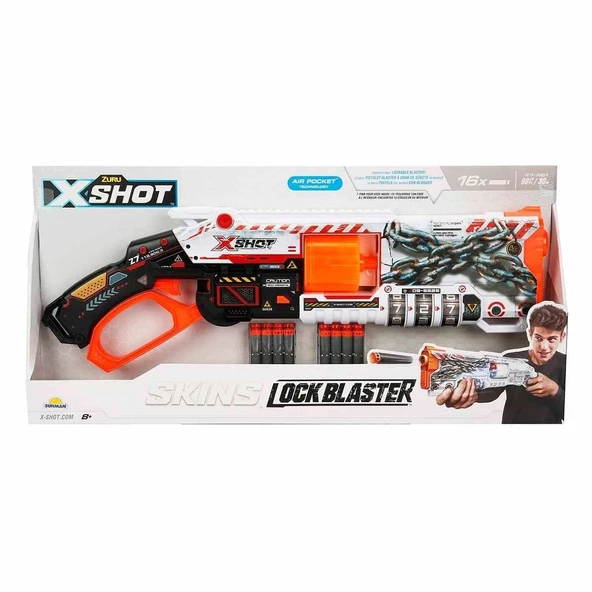 36606 X-Shot Skins Lock Blaster 16 Mermili Sünger Dart Atan Silah 56 cm -Sunman ürün görseli 1