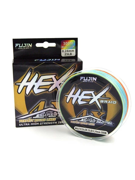 Fujin Hex Braid 4x 300mt Multicolor PE İp Misina ürün görseli 1