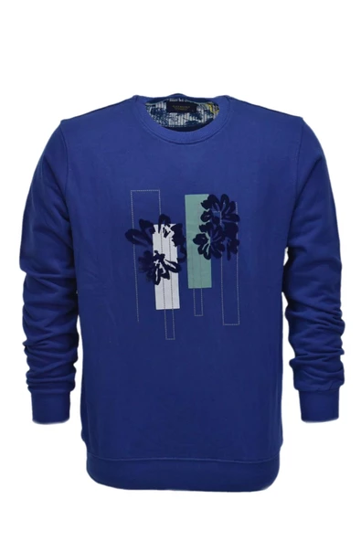 Erkek Baskılı Spor Sıfır Yaka Sweatshirt R2201 BGL-ST03191 ürün görseli 1