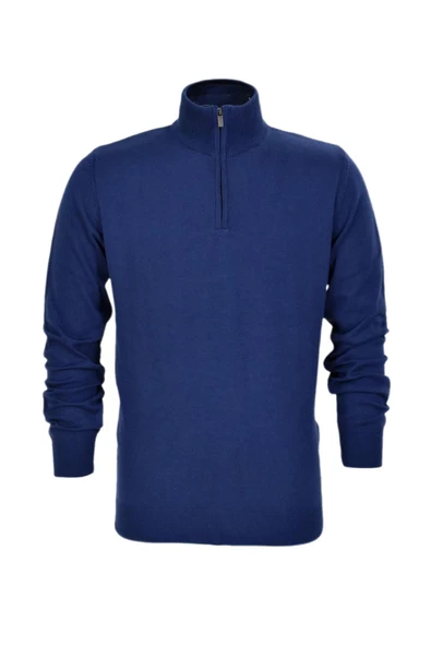 Erkek Spor Düz Fermuarlı Yaka Kazak R22949 BGL-ST03181 ürün görseli 1