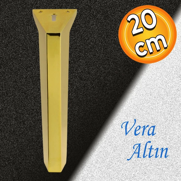 Vera Masa Puf Tabure Tv Ünitesi Konsol Koltuk Ayağı Mobilya Ayakları Metal Ayakları 20 Cm Altın ürün görseli 1