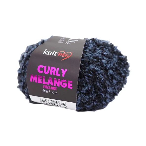 Knit Me Curly Melange KCM55 Mavi Melanj ürün görseli 1