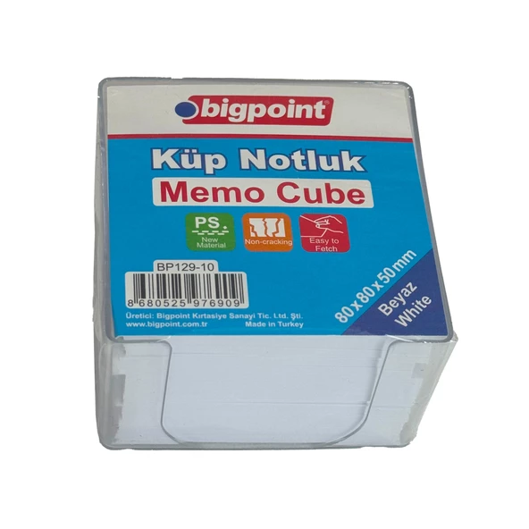 Bigpoint Akrilik Küp Notluk Beyaz 8x8cm ürün görseli 1