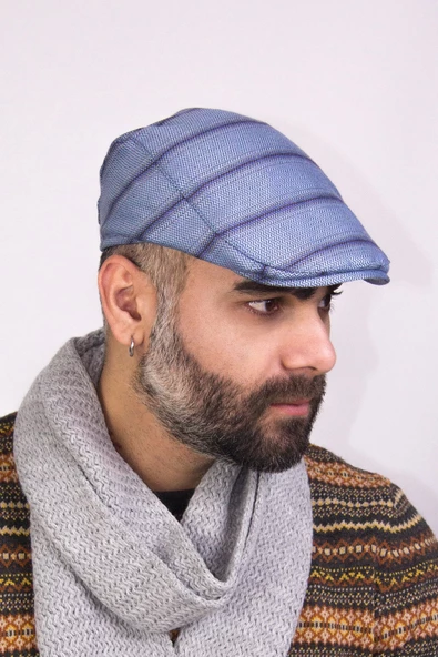 erkek kasket şapkası-9991-kare_mavi ürün görseli 1