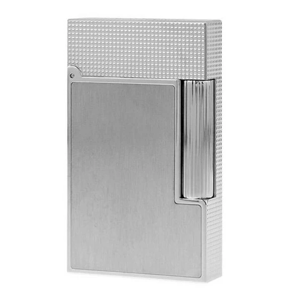 S.T. Dupont 16603 Ligne 2 Diamond Head Pattern Brushed Platinum Çakmak ürün görseli 1