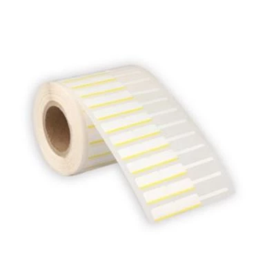Kuyumcu ve Gözlük Etiketi Beyaz-Sarı Çizgili 10 mm X 76 mm İthal ürün görseli 1