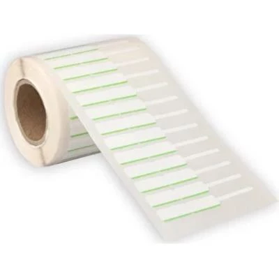 Kuyumcu ve Gözlük Etiketi Beyaz - Yeşil Çizgili 10 mm X 76 mm İthal ürün görseli 1