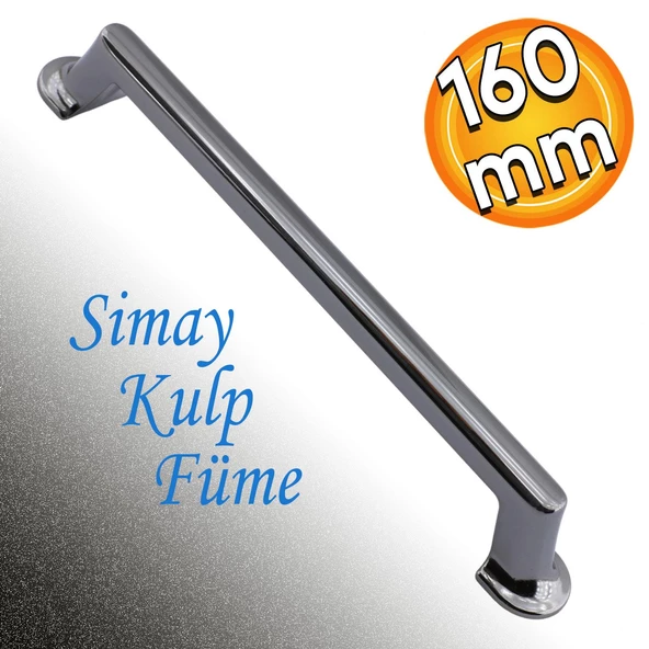 Simay Mobilya Mutfak Dolabı Çekmece Dolap Kapak Kulpu Düz Metal Kulp Kulbu Kulpu 160 mm Füme ürün görseli 1