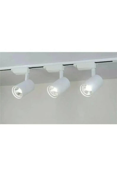 Led 3 Adet 30 w Led Ray Spot Vitrin Mağaza Armatürü 1m Raylı Beyaz Kasa Gün Işığı Işıklı Spot ürün görseli 1