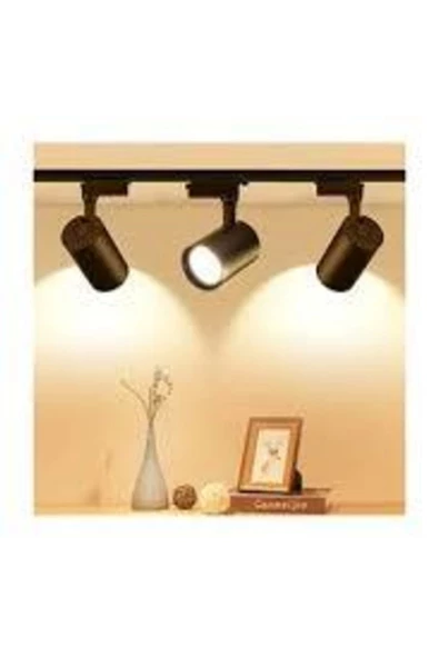 1 Metre Raylı 3 Adet 30w Led Siyah Kasa Günışığı Ray Spot Led Vitrin Mağaza Armatürü ürün görseli 1