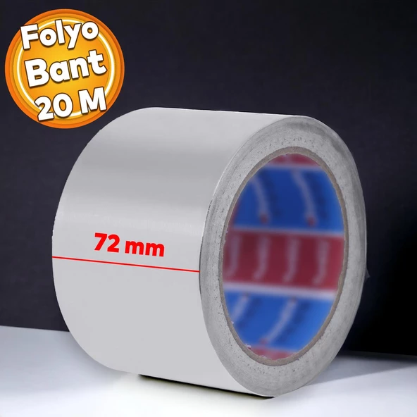 Alüminyum Folyo Bant 72 mm x 20 Metre Yanmaz Soba Borusu Bandı ürün görseli 1