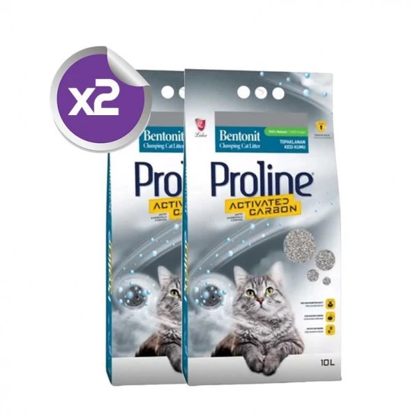 Proline Aktif Karbonlu Topaklanan Kedi Kumu 10 Lt X 2 Adet ürün görseli 1