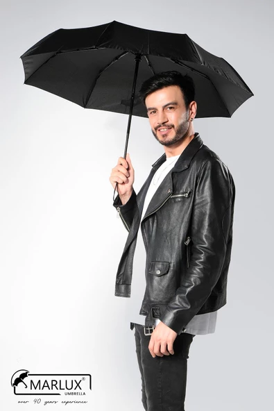 Marlux Siyah Tam Otomatik Rüzgarda Kırılmayan Şemsiye M21MAR110MR001 ürün görseli 1